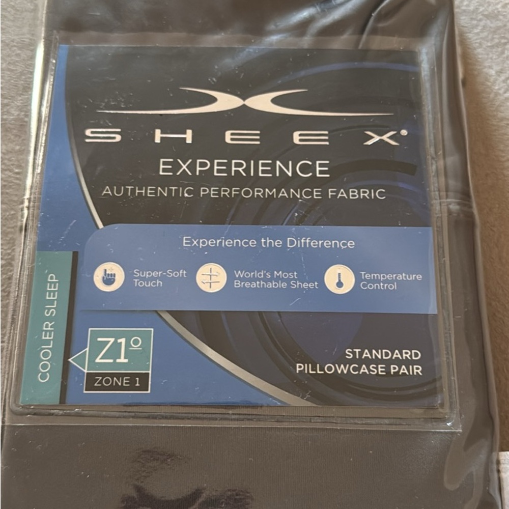 SHEEX Experience Standard Pillowcase Pair - Black NEW